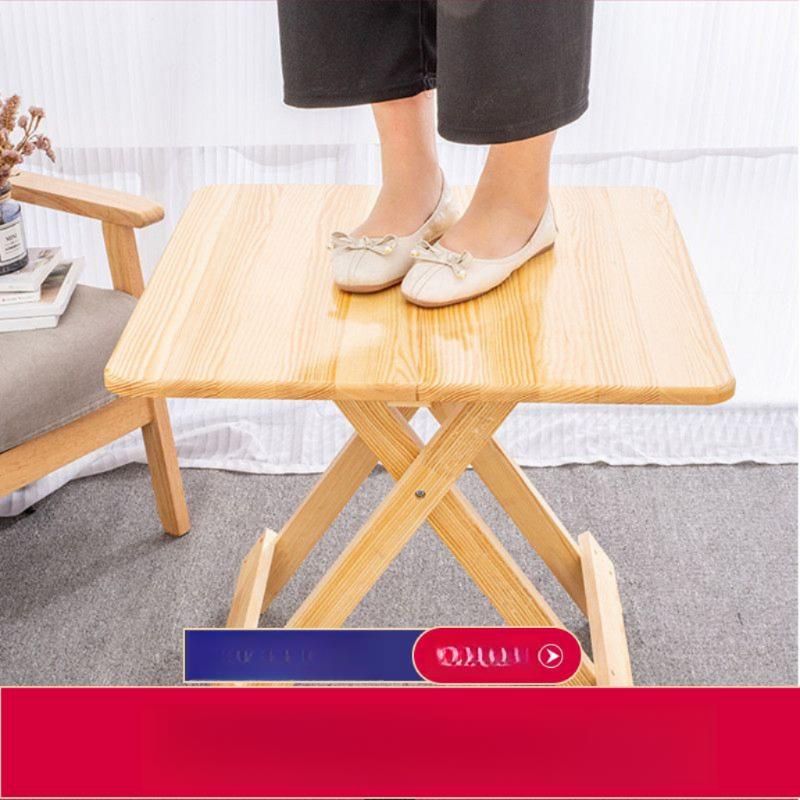 원목 접이식 식탁 우드 테이블 공간활용 원룸 주방 사각 70x70x56cm - 상세 이미지 2