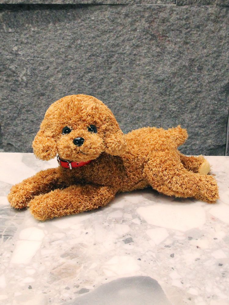 강아지인형 봉제 애착 인형 귀여운 선물 동물 쿠션 암갈색 S 35 cm - 상세 이미지 4