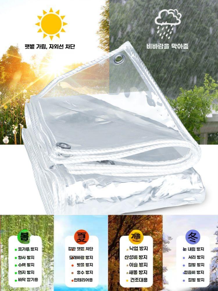투명 방수포 방수천막 PVC 타포린 천막 캐노피 덮개 기본 0.5x1m - 상세 이미지 2