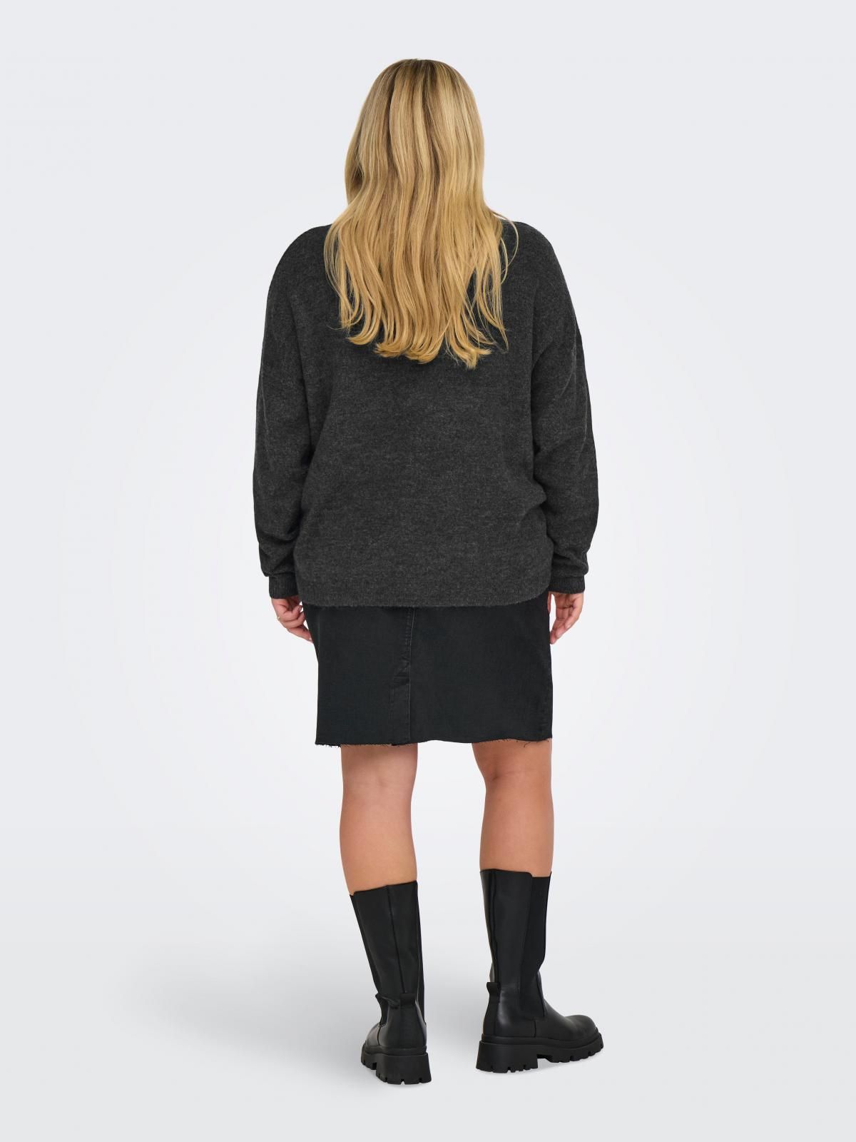 온리 리버서블 브이넥 니트 스웨터 15330671_2383_1133223 GREY / DARK GREY MELANGE - 상세 이미지 3