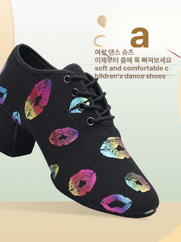 여성 고급 옥스포드 원단 라틴 댄스 연습용 하이힐 연습 신발 - 상세 이미지 2