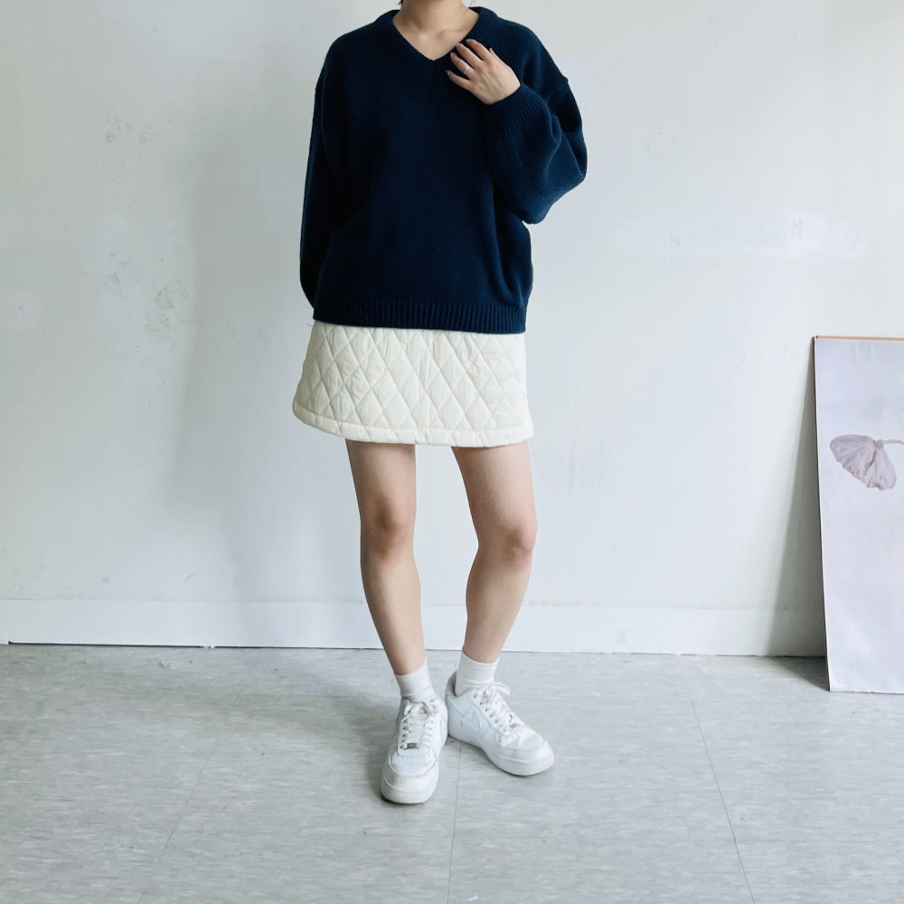 패딩스커트 겨울미니스커트 퀼팅 밴딩 치마 - 상세 이미지 2