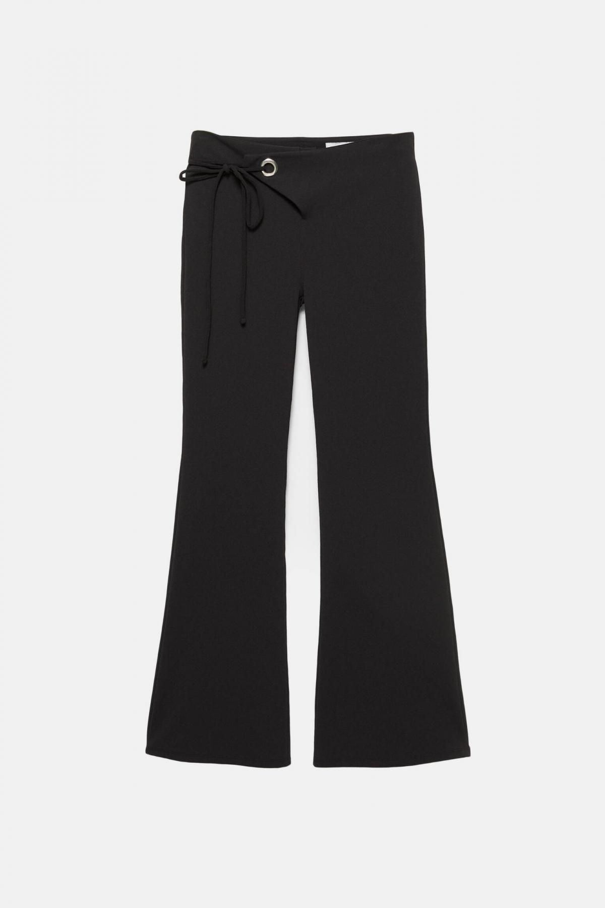 풀앤베어 하이웨이스트 아일렛 플레어 팬츠 7675/375 BLACK - 상세 이미지 5