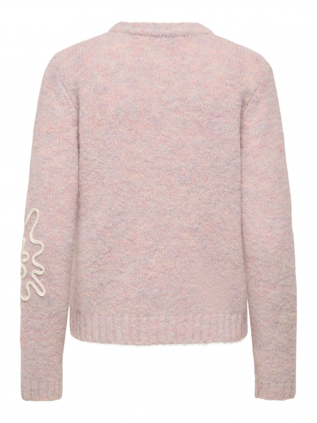 온리 3D 플라워 라운드넥 니트 스웨터 15373626_851_1275211 ROSE / MAUVE CHALK - 상세 이미지 4