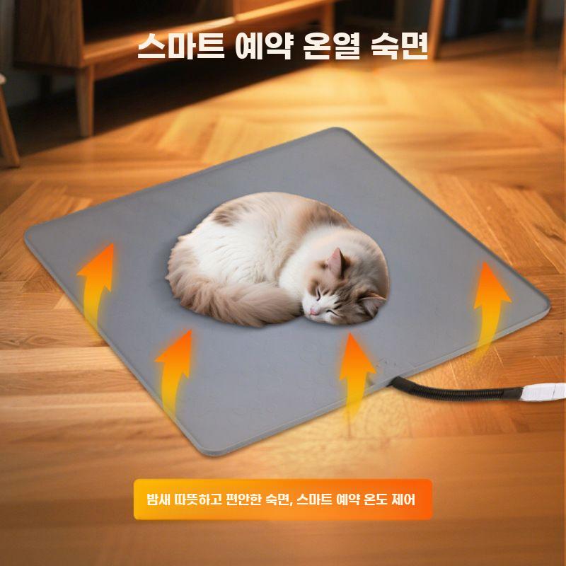 강아지 발열 매트 고양이 온열 패드 전기 가열 장판 라이트 그레이(레귤러 모델) - 상세 이미지 4