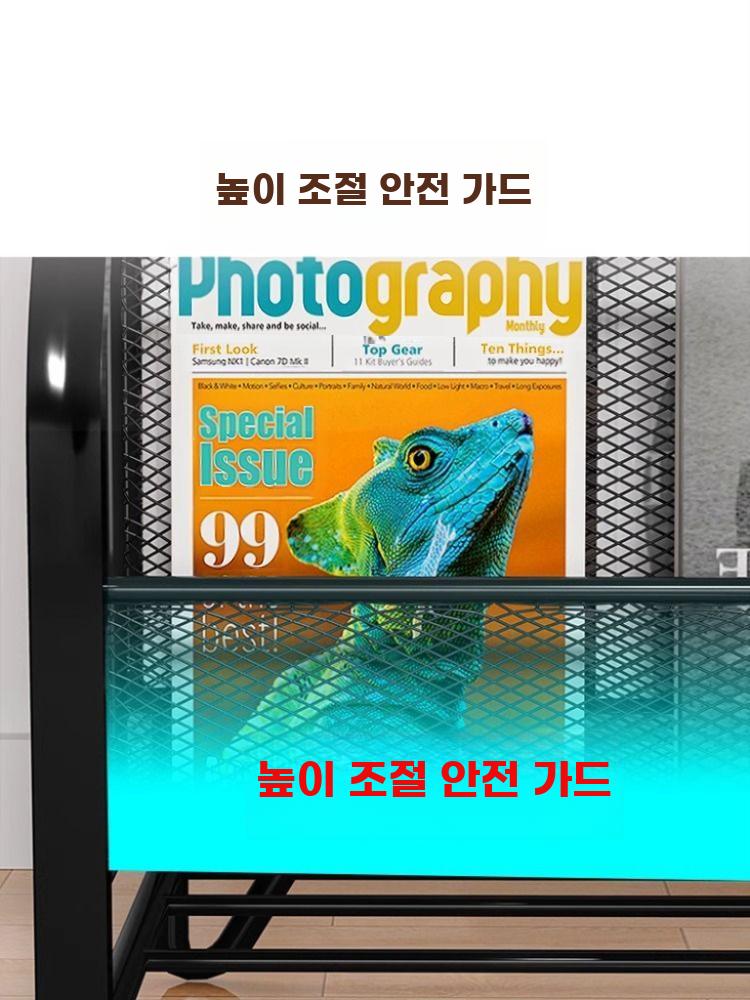 신문 꽂이 철제 홍보물 거치대 팜플렛 선반 매거진랙 블랙 4단 - 상세 이미지 3