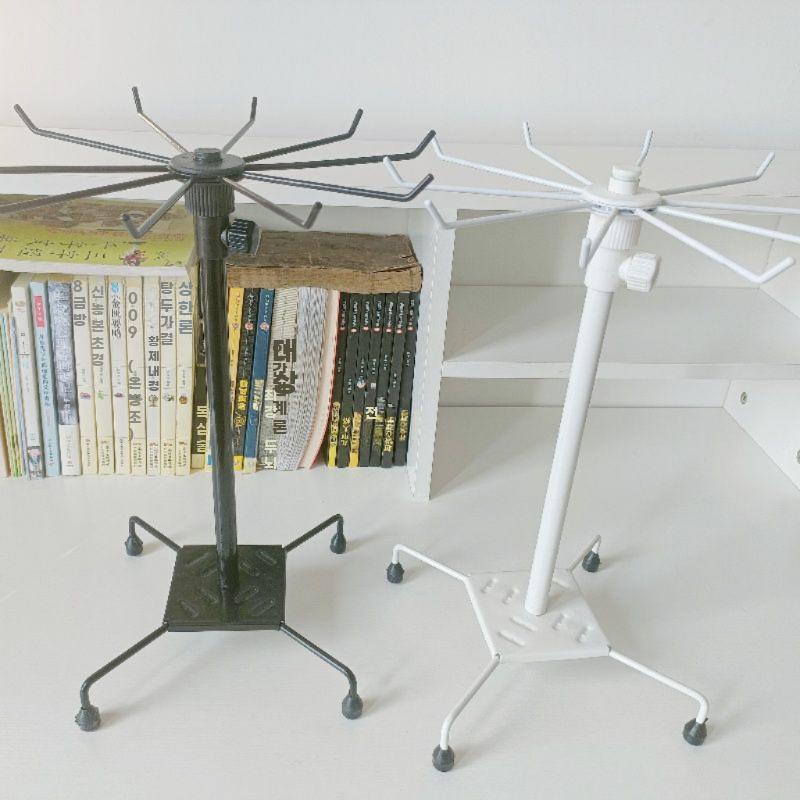 회전 진열대 매장 악세사리 선반 옷가게 쥬얼리 거치대 흰색 2단 66cm - 상세 이미지 3