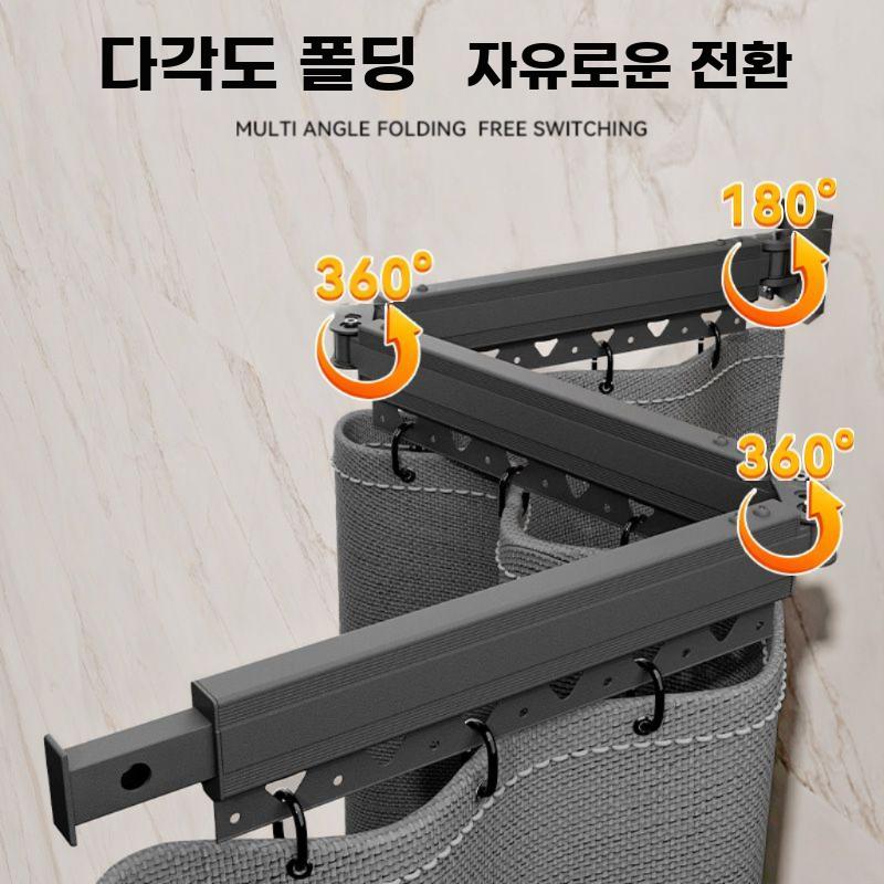 욕실 접이식 커튼 목욕 샤워 파티션 커튼봉 방수 샤워부스 커튼+그레이 3단 막대-120폭 1.8m - 상세 이미지 2