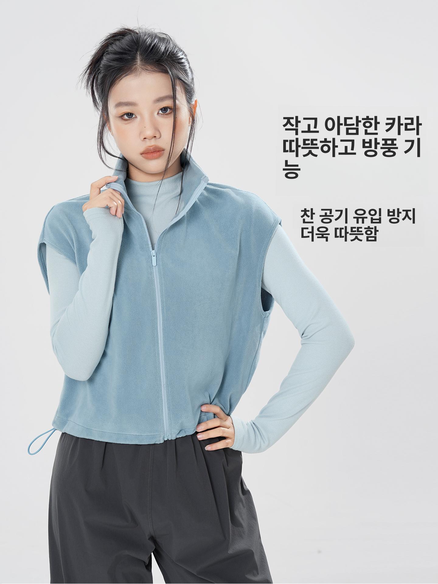 여성 발레 연습복 얇은 보온 조끼 가을 겨울 무용 상의 아우터 - 상세 이미지 4