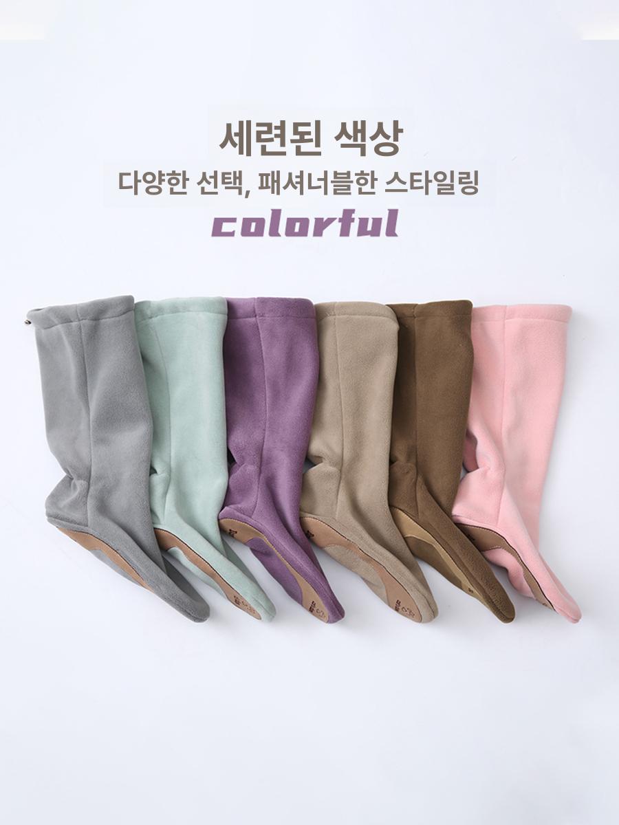 아동 겨울 발레 연습용 보온 미끄럼방지 부드러운 밑창 신발 - 상세 이미지 5