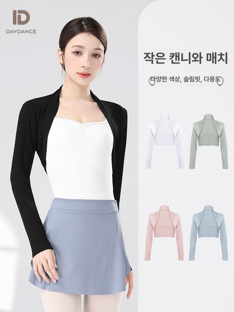 여성 발레 연습복 긴팔 상의 모달 숄 무용복 성인용 - 상세 이미지 2