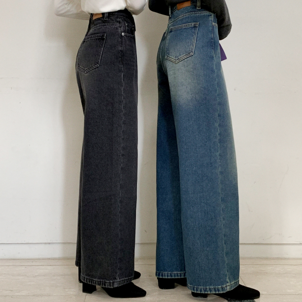 [자체제작] (MADE발열기모) 기모 와이드핏 데님 팬츠 ps5463 제품 이미지