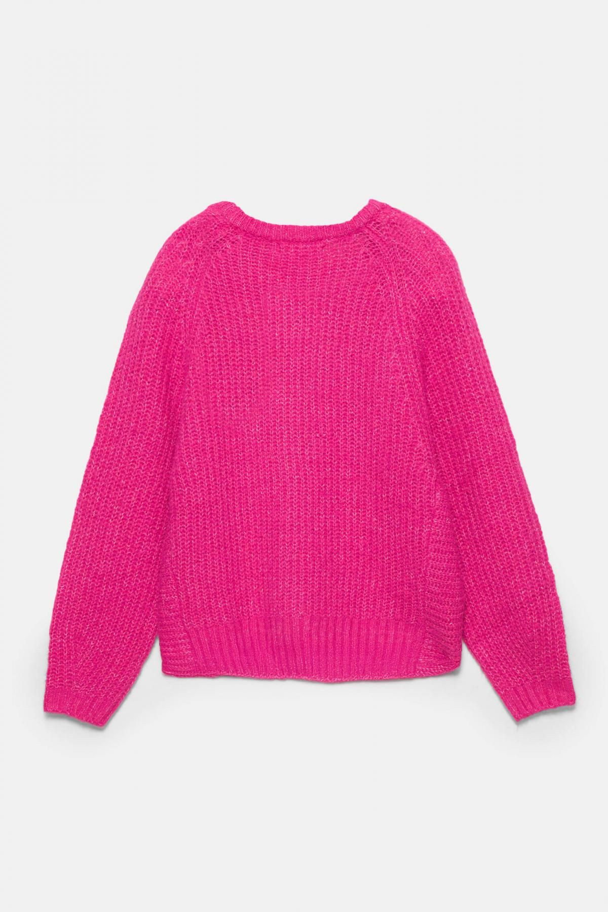 풀앤베어 핑크 베이직 펄 니트 라운드넥 스웨터 3540/307 FUCHSIA - 상세 이미지 5