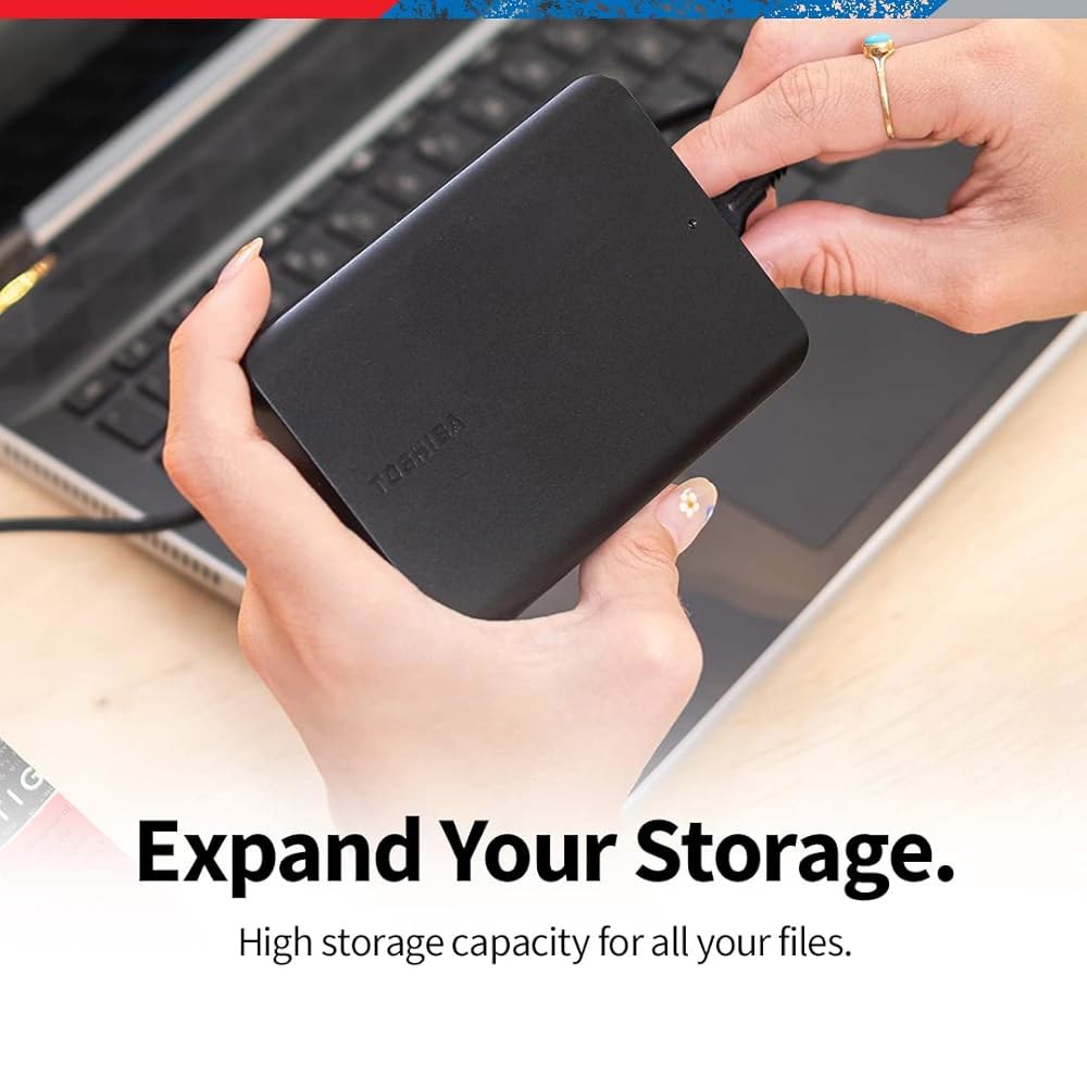 도시바 칸비오 베이직 2TB 휴대용 외장 하드 드라이브 USB 3.0, 블랙 - HDTB520XK3AA 1TB Black Contemporary - 상세 이미지 2