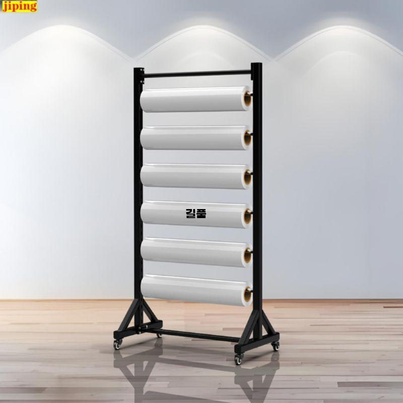롤거치대 포장지 걸이대 필름 롤러 스탠드 행거 꽃집 내경 70cm 높이 1.8m(바퀴X) 2단 스테인리스봉 - 상세 이미지 2