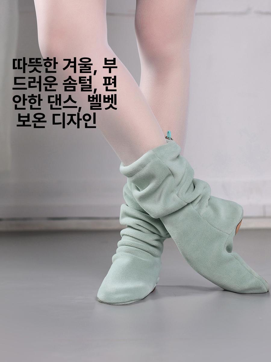 아동 겨울 발레 연습용 보온 미끄럼방지 부드러운 밑창 신발 - 상세 이미지 2