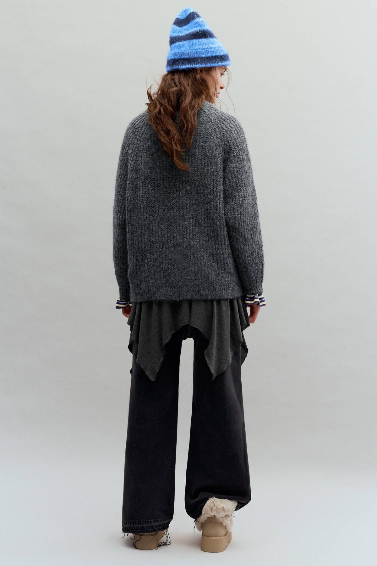 풀앤베어 테크니컬 펄니트 라운드넥 가디건 3560/300 ANTHRACITE GREY - 상세 이미지 3