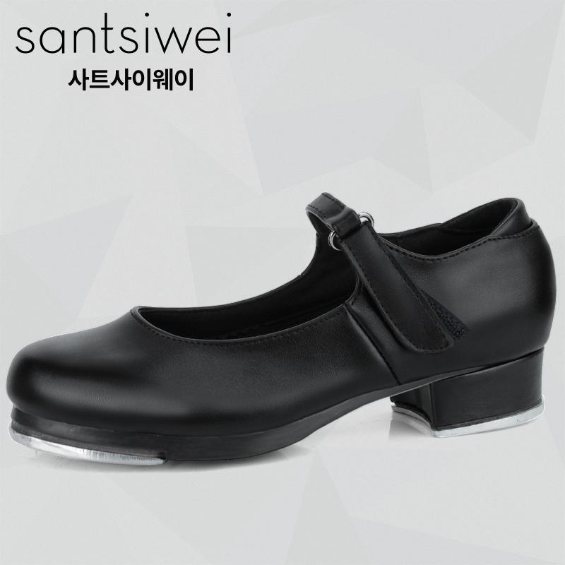 여아용 블랙 소가죽 어린이 무용화 소프트솔 신발 - 상세 이미지 2