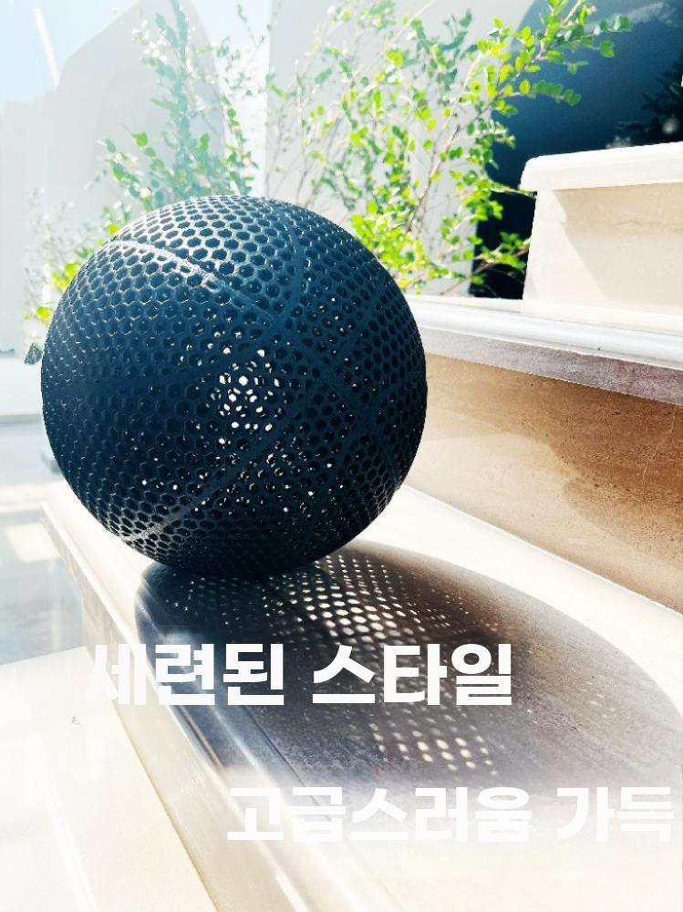 무소음 농구공 에어리스 3D프린팅 농구볼 실내농구공 검은 색 5호 - 상세 이미지 3