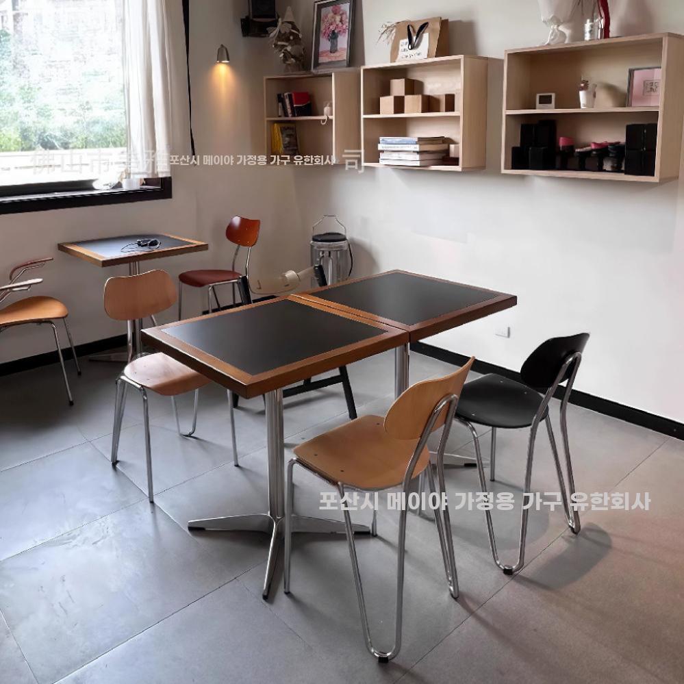 카페 식탁의자 세트 모던 인테리어 가게 테이블 의자 조합 테이블 60x60사각 - 상세 이미지 4