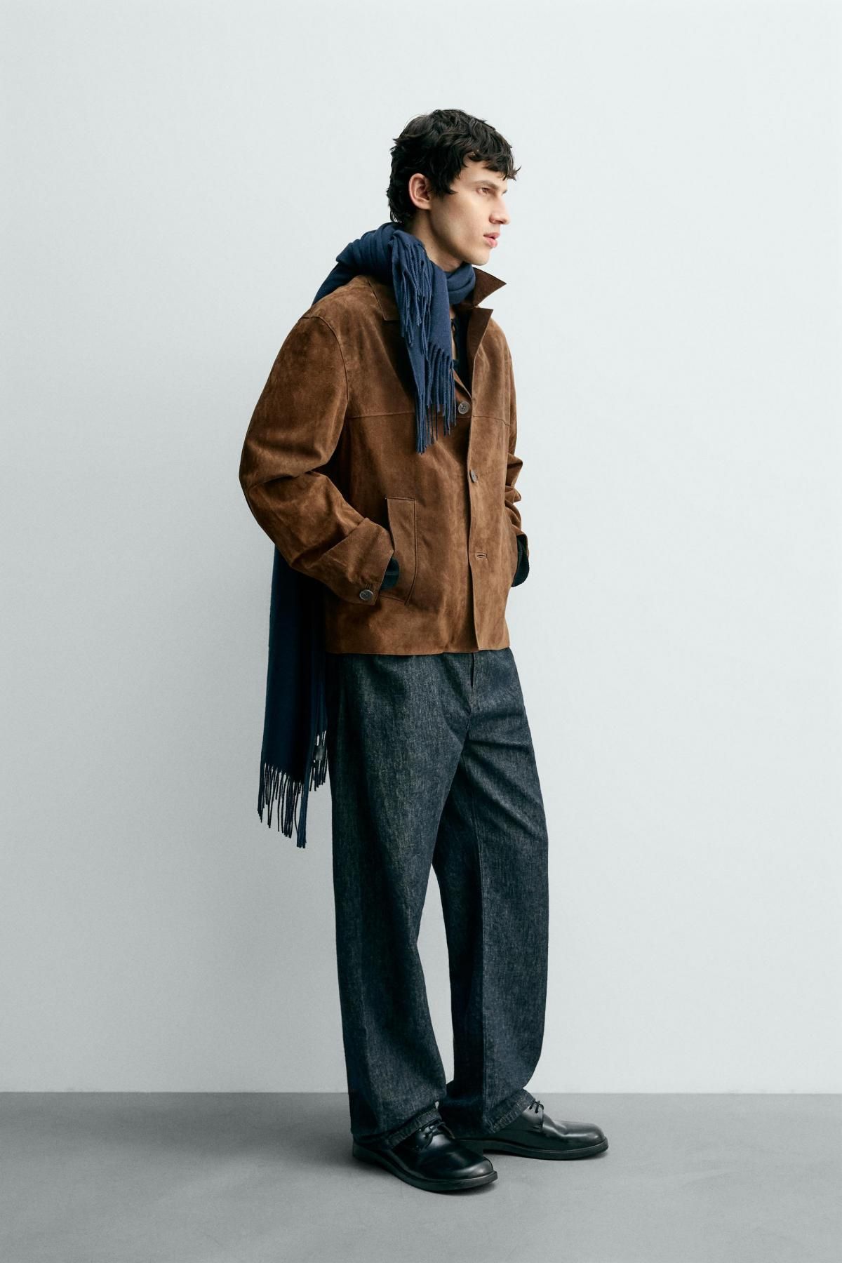 자라 스웨이드 가죽 버튼 오버셔츠 8281/753 BROWN - 상세 이미지 5
