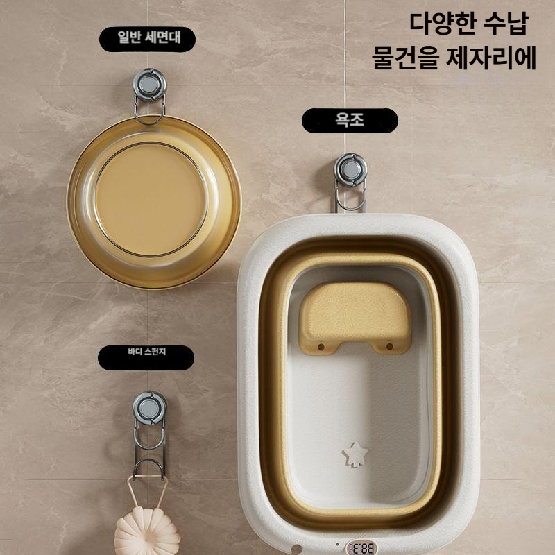 무타공 욕실 세면대 벽걸이형 화장실 수납 정리대 화이트 1개 - 상세 이미지 5