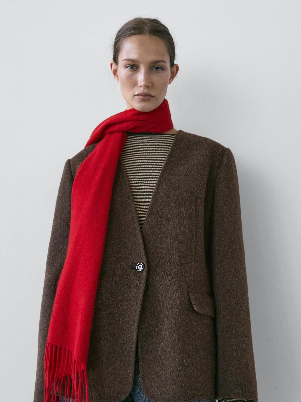 마시모두띠 울블렌드 브라운 테일러드 블레이저 6411/638 BROWN - 상세 이미지 5