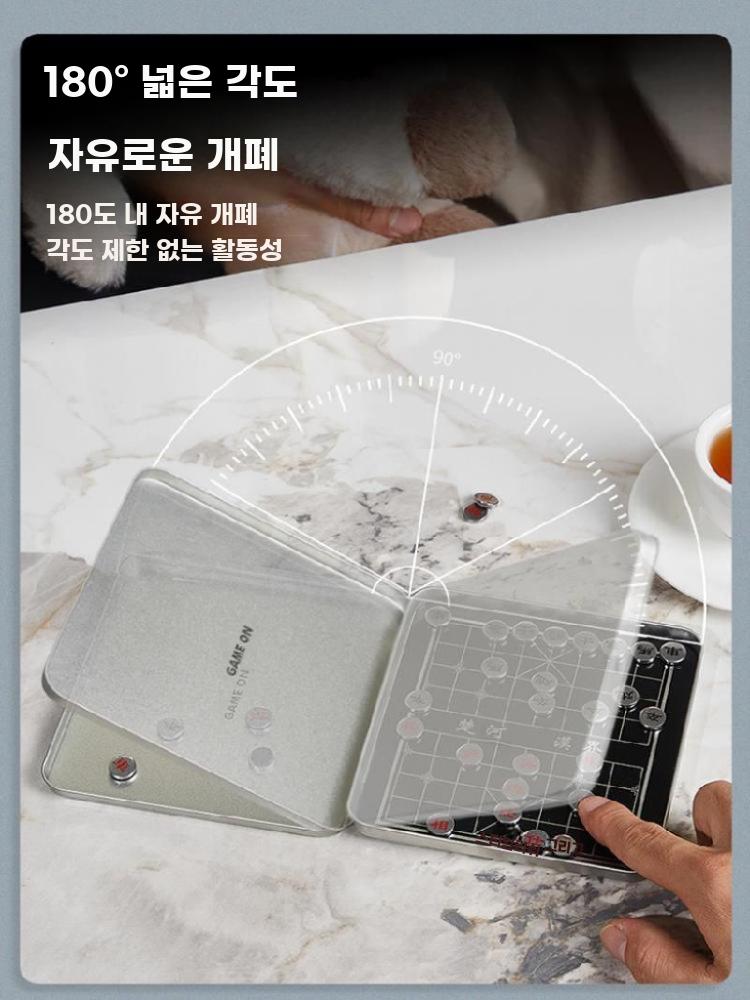 휴대용 체스판 소형 체스 자석 체스말 보드게임 여행 130x125x13mm 블랙 - 상세 이미지 3