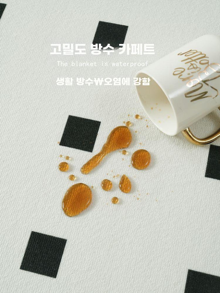 북유럽 카페트 원형 거실 카펫 모던 패턴 디자인 러그 네이비 직경 80cm - 상세 이미지 4