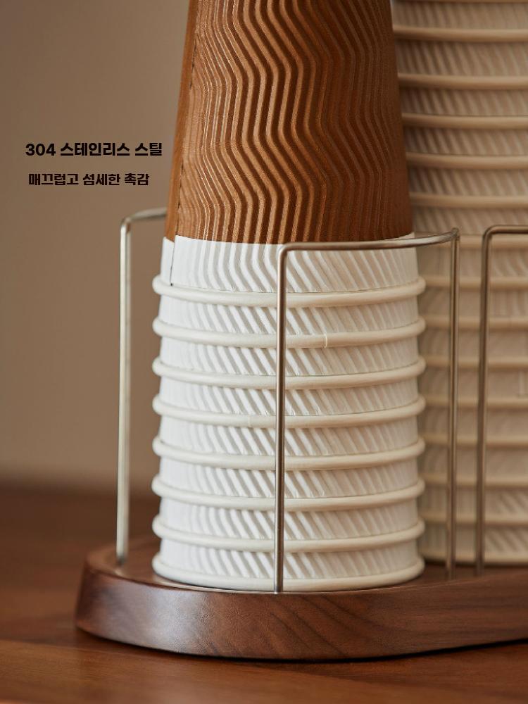종이컵 보관함 일회용컵 원목 컵홀더 탕비실 컵 트레이 꽂이 1구 - 상세 이미지 5