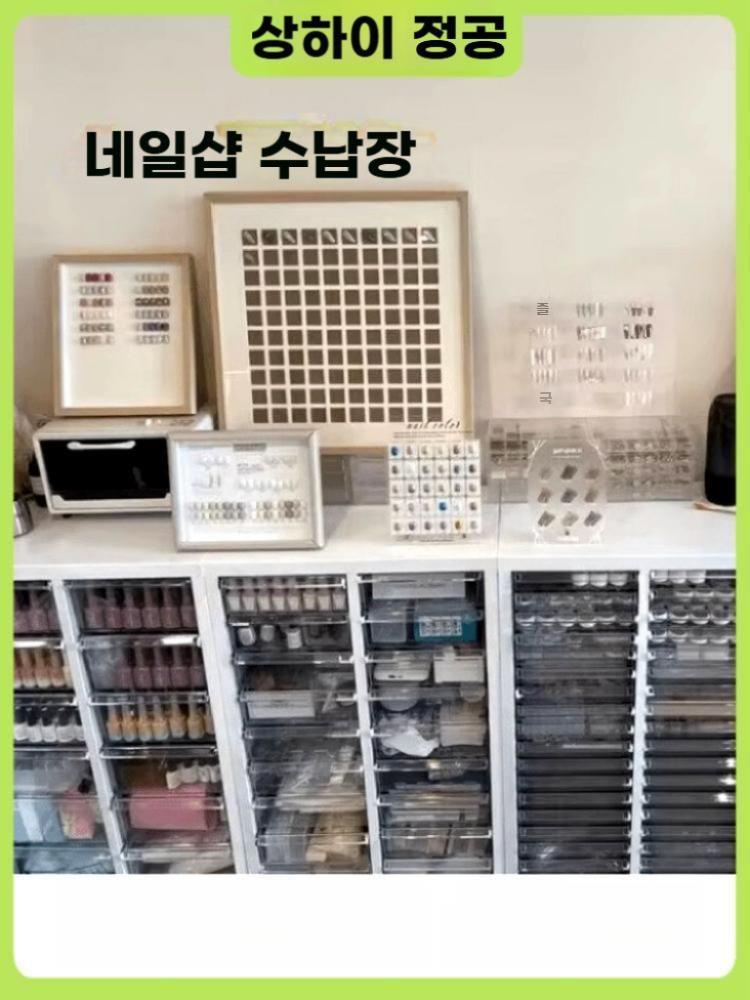 네일 서랍장 네일아트 캐비닛 매니큐어 수납장 정리 캐비넷 화이트 3열 54구 - 상세 이미지 5