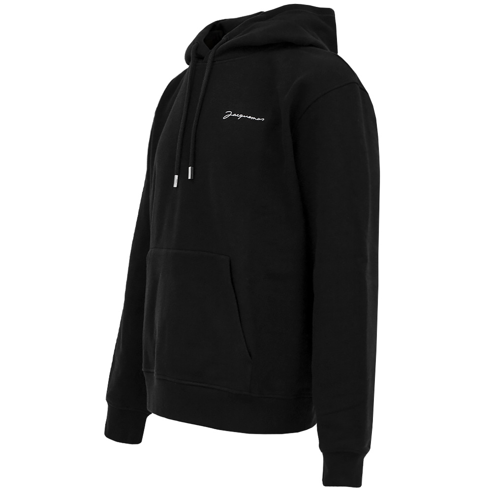 자크뮈스 로고 자수 레귤러핏 블랙 후드티 245JS310 2120 990 (2025 S/S) L - 상세 이미지 2