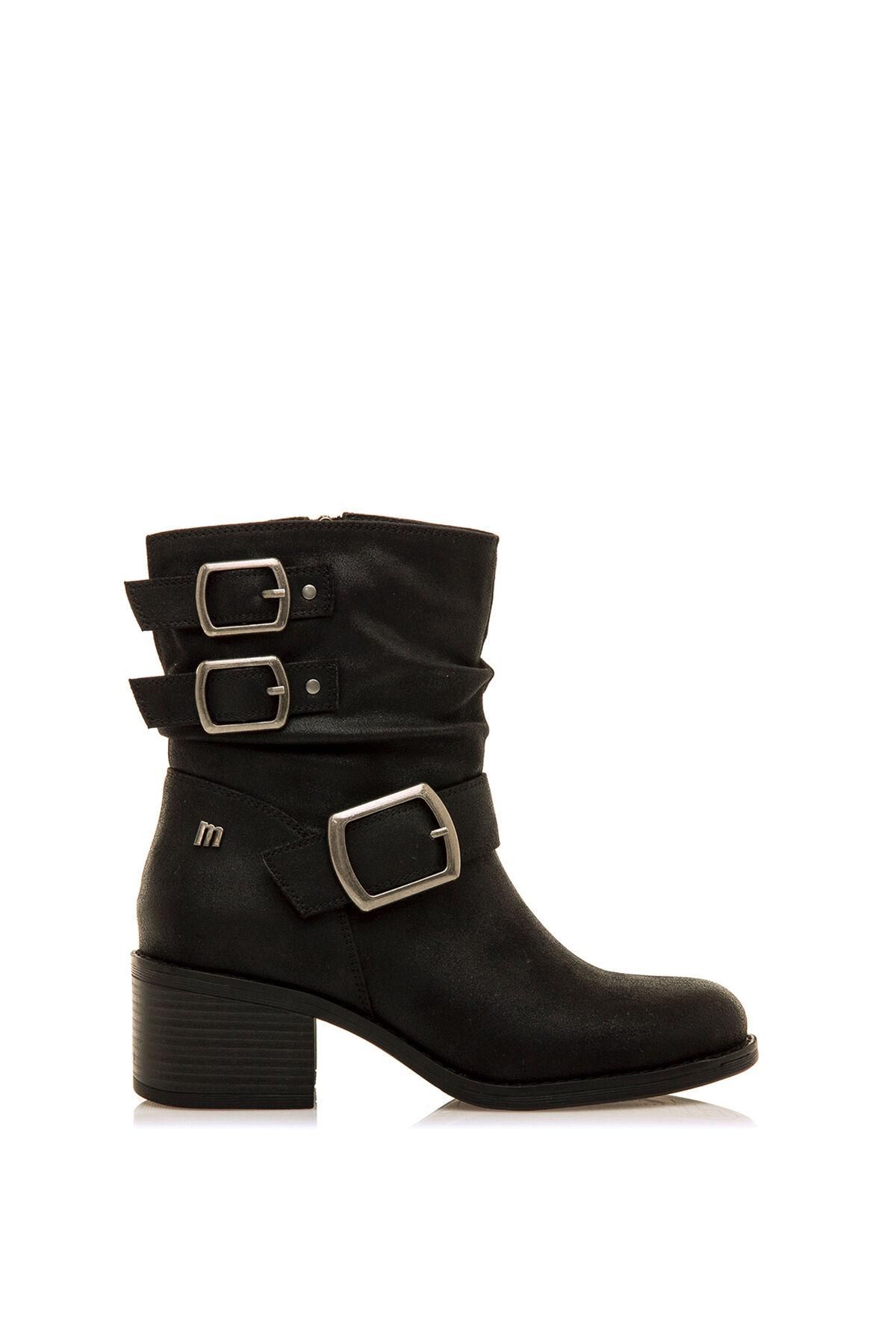 엠티엔지 바이커 스타일 메탈 버클 앵클부츠 블랙 1522666 NEGRO - 상품 이미지