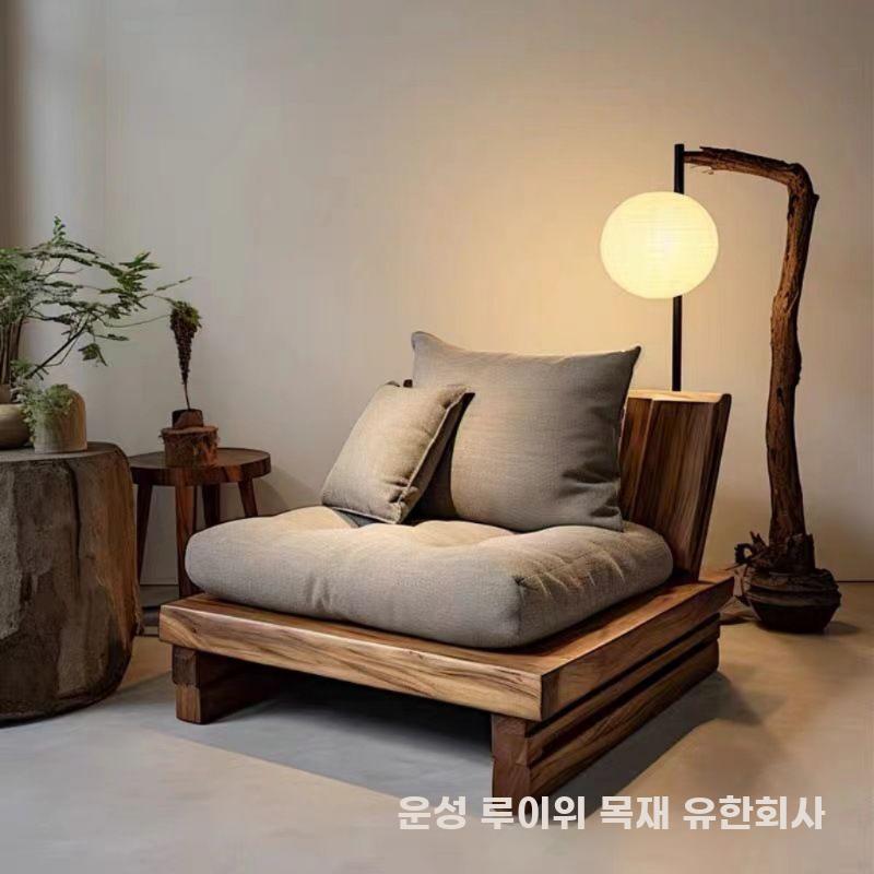 거실 소파의자 낮은 소파 등받이 라운지 의자 다다미 빈티지 A - 상세 이미지 4