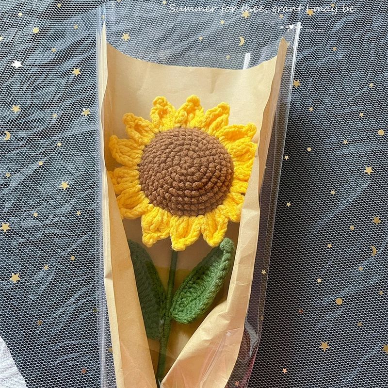 뜨개 꽃다발 뜨개꽃 니트 화분 조화 뜨개질 DIY 부케 클래식 해바라기 - 상세 이미지 2