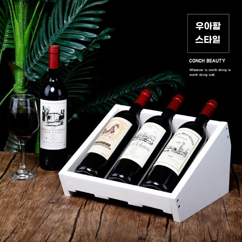 원목 와인 보관함 우드 와인랙 병 수납 진열대 홀더 선반 로그 3구 - 상세 이미지 3
