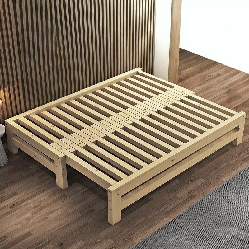접이식 침대 프레임 원목 평상 침대틀 베드 길이조절 폭 60cmx길이(110-200)cm - 상세 이미지 3