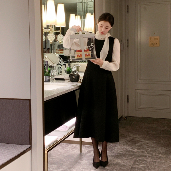 [자체제작] (MADE) 펄 플레어 롱 뷔스티에 원피스 op16193 제품 이미지