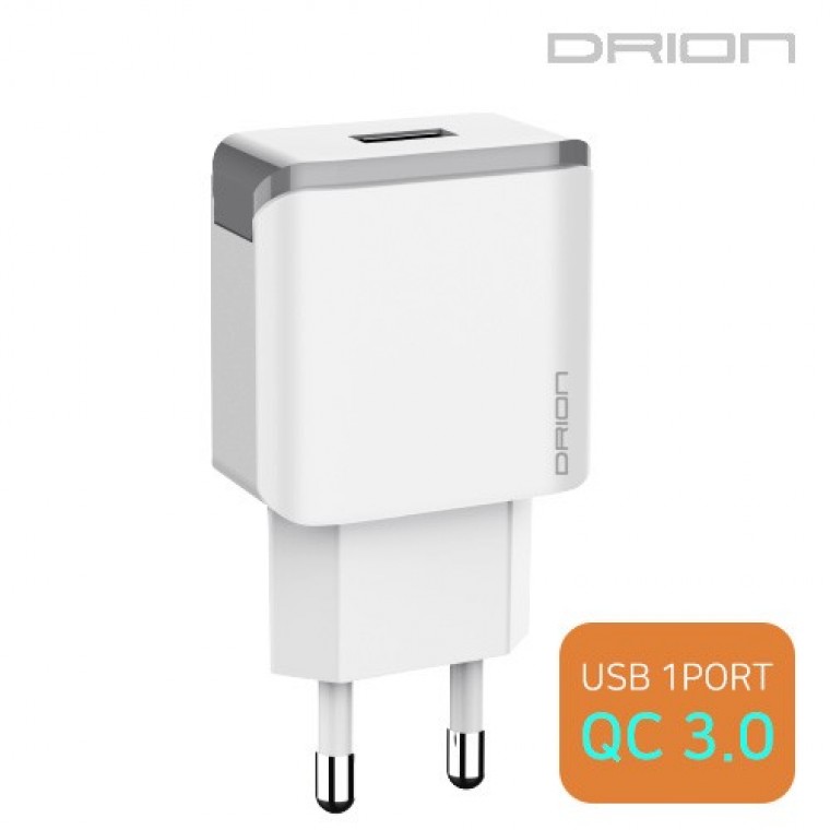 드리온 가정용충전기 USB1구 QC 3.0(케이블미포함) - 상품 이미지