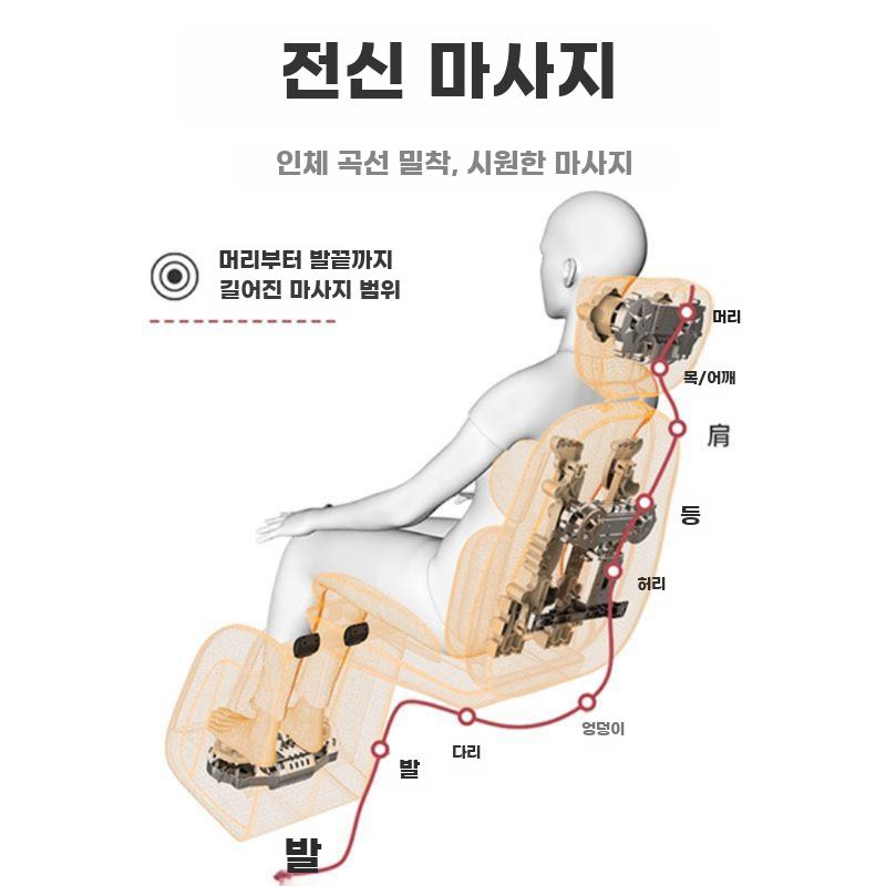 전신 마사지기 등받이 안마의자 전동 온열 안마기 의자 브라운 디럭스 3세대 안마의자 - 상세 이미지 4