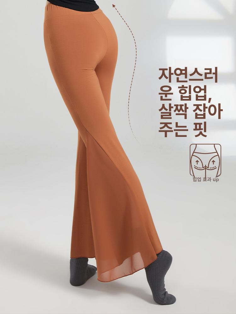 여성용 고전무용 연습용 메쉬 하이웨스트 플레어 - 상세 이미지 4