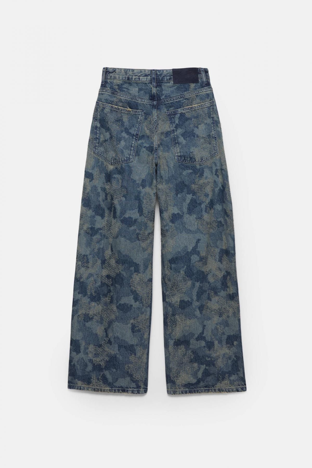 풀앤베어 레이저 프린트 배기핏 데님 청바지 7683/387 DARK BLUE - 상세 이미지 5