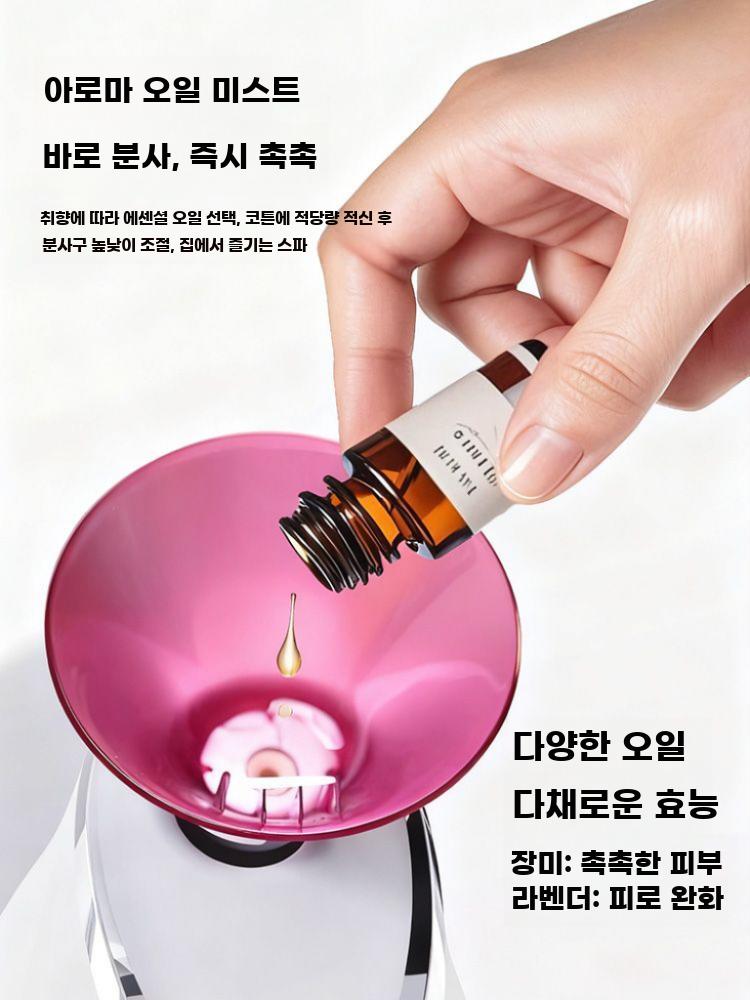 얼굴 스팀기 페이스 스티머 미스트기 피부 관리 이온 스프레이 로즈레드 (핫) - 상세 이미지 2