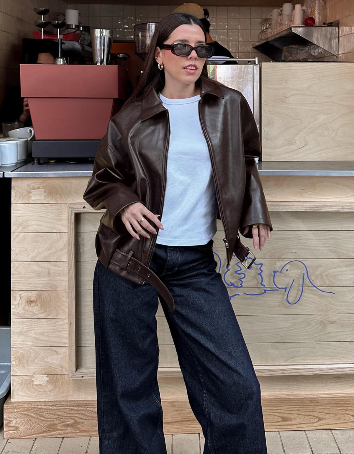 버쉬카 테크니컬 레더 벨트 봄버 자켓 6618/677 BROWN - 상세 이미지 2