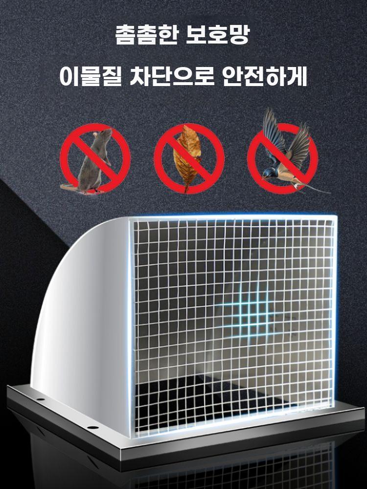 환풍구 커버 주방 후드 환기구 덕트 공기 배출구 닥트 304스틸 10인치(35x35cm) - 상세 이미지 4