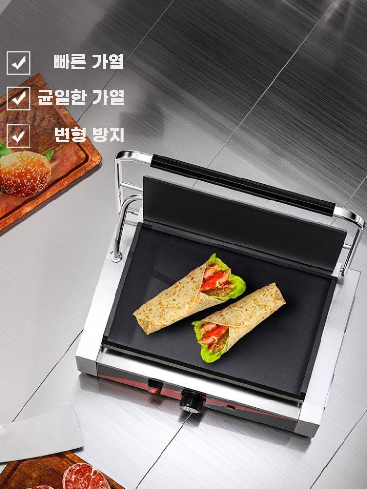 양면 전기그릴 누름팬 스테이크 누룽지 양면팬 가열팬 철판 1구 상하 그릴 - 상세 이미지 3