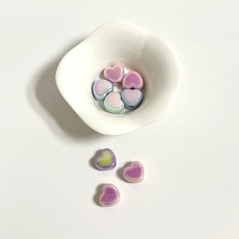 홀로그램 하트 비즈 캔디 반지 공예 구슬 재료 팔찌 폰스트랩 만들기 DIY 악세사리 재료 - 상세 이미지 2