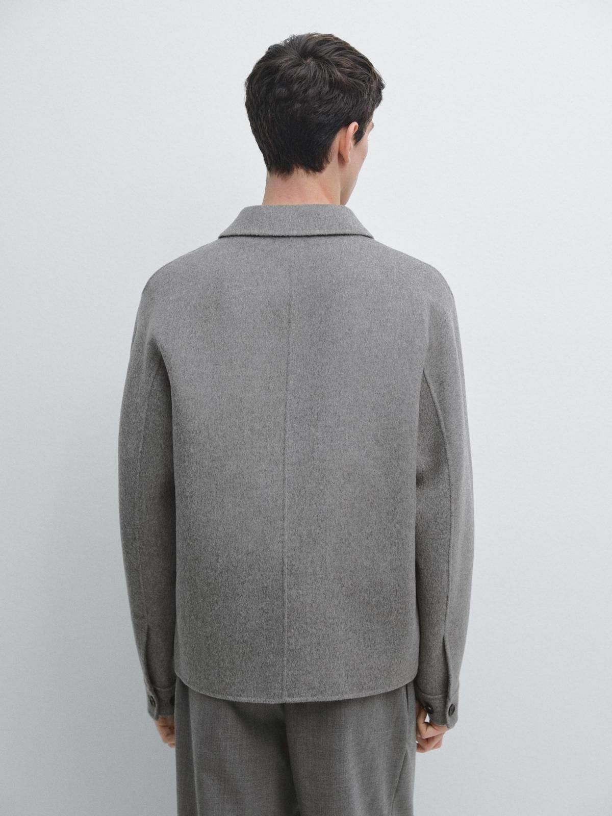 마시모두띠 울 블렌드 오버셔츠 포켓 그레이 2842/381 PALE GREY - 상세 이미지 4