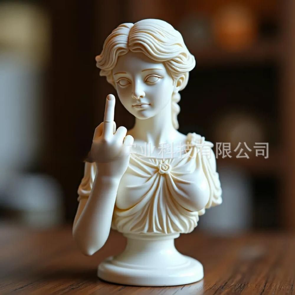 비너스상 재미있는 여신 조형물 석고 조각상 손가락 A - 상세 이미지 5