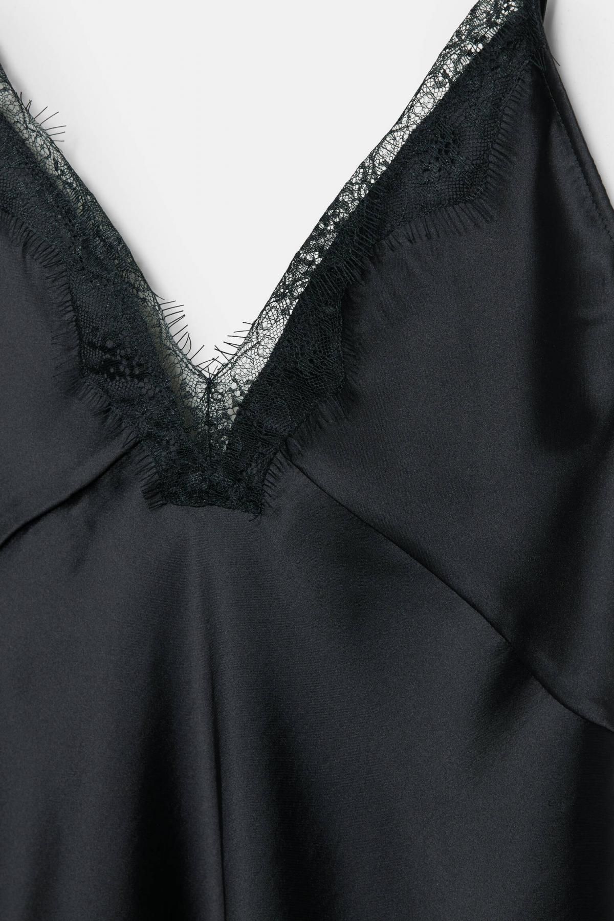 풀앤베어 레이스 비대칭 캐미솔 탑 3460/323 BLACK - 상세 이미지 4